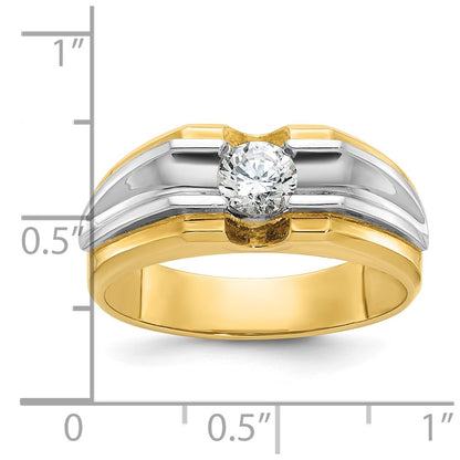 14k Two-tone Gold Men's 1/2 carat Diamond Complete Ring