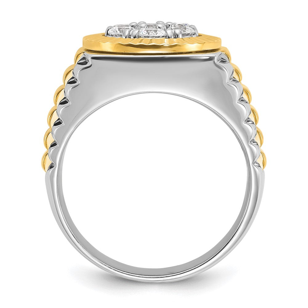 14k Two-tone Gold Men's 1 carat Diamond Complete Ring