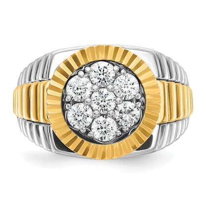 14k Two-tone Gold Men's 1 carat Diamond Complete Ring