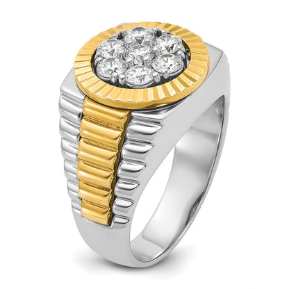 14k Two-tone Gold Men's 1 carat Diamond Complete Ring