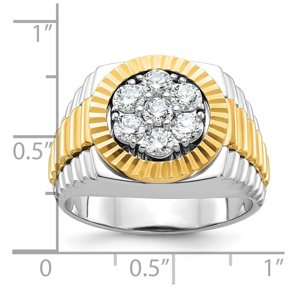 14k Two-tone Gold Men's 1 carat Diamond Complete Ring