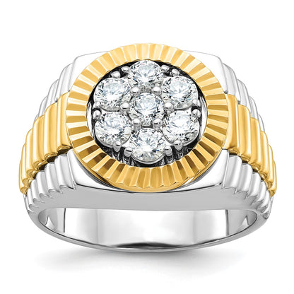 14k Two-tone Gold Men's 1 carat Diamond Complete Ring