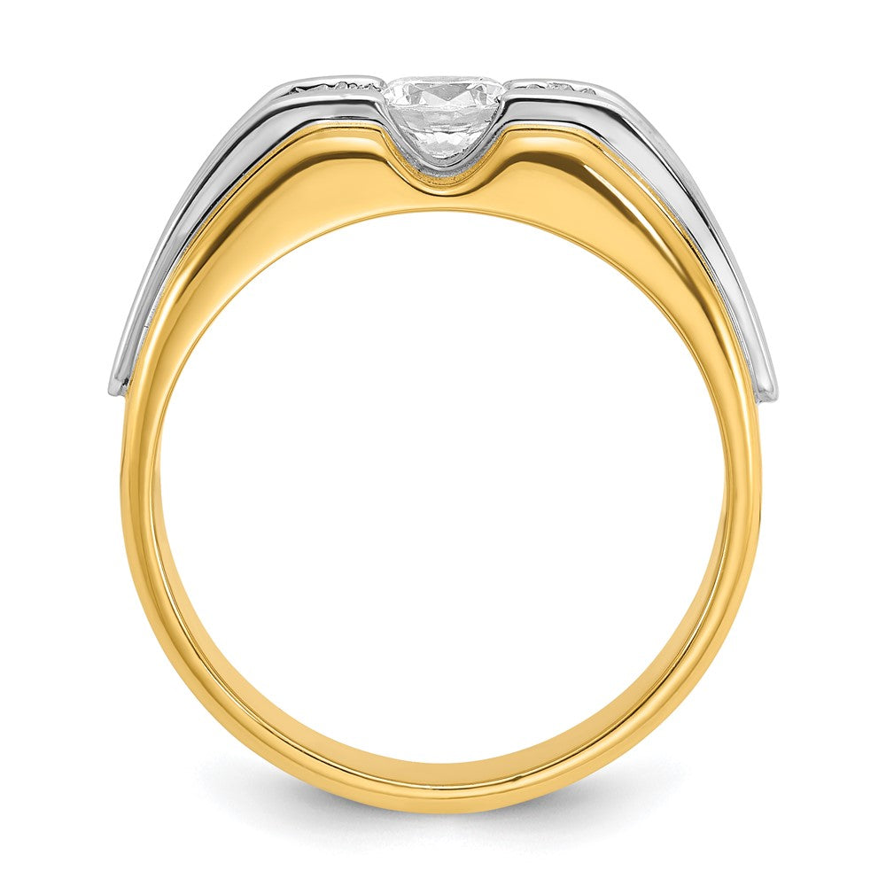 14k Two-tone Gold Men's 3/4 carat Diamond Complete Ring
