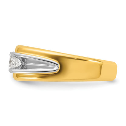 14k Two-tone Gold Men's 3/4 carat Diamond Complete Ring