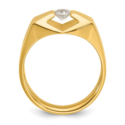 14k Yellow Gold Men's 1/3 carat Diamond Complete Ring