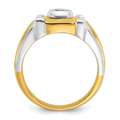 14k Two-tone Gold Men's 1/2 carat Diamond Complete Ring