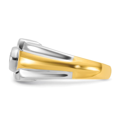 14k Two-tone Gold Men's 1/2 carat Diamond Complete Ring