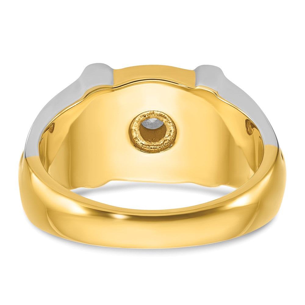 14k Two-tone Gold Men's 1/2 carat Diamond Complete Ring
