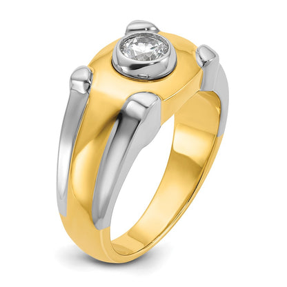 14k Two-tone Gold Men's 1/2 carat Diamond Complete Ring