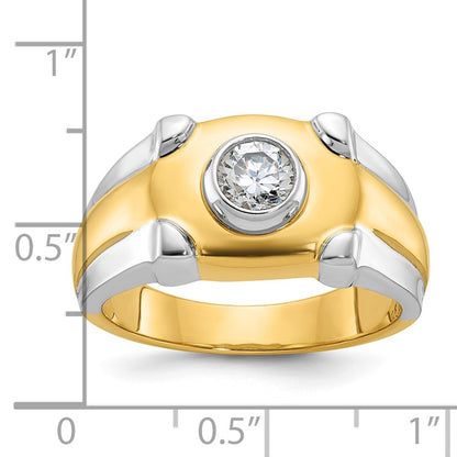 14k Two-tone Gold Men's 1/2 carat Diamond Complete Ring