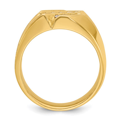 14k Yellow Gold Men's 1/2 carat Diamond Complete Ring