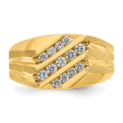 14k Yellow Gold Men's 1/2 carat Diamond Complete Ring