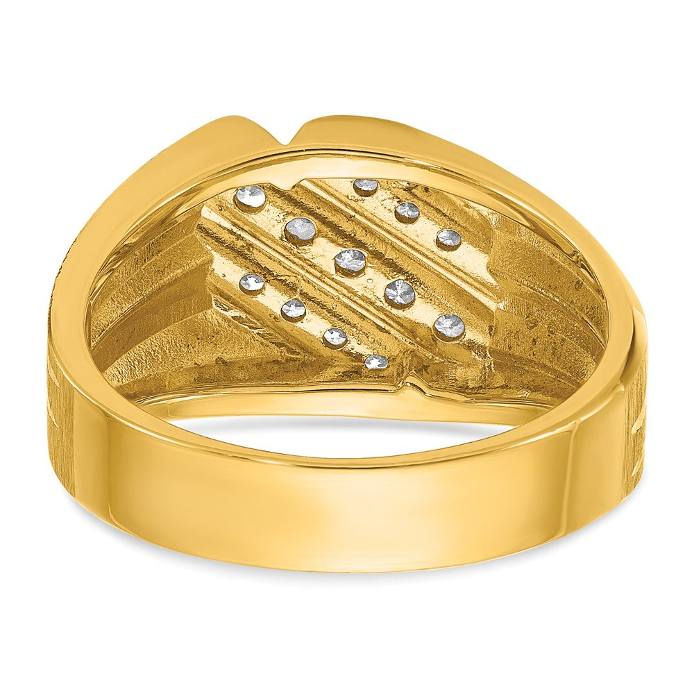 14k Yellow Gold Men's 1/2 carat Diamond Complete Ring
