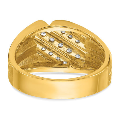 14k Yellow Gold Men's 1/2 carat Diamond Complete Ring