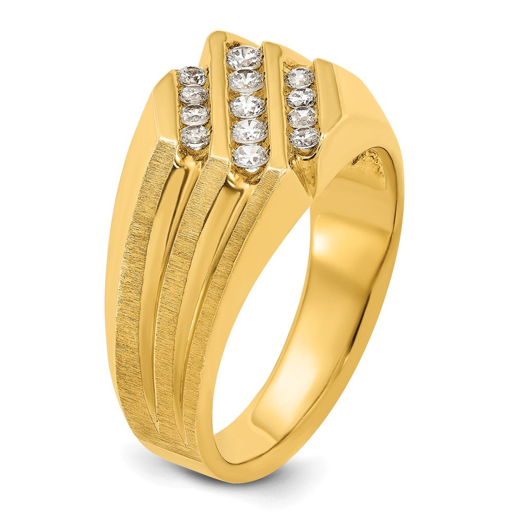 14k Yellow Gold Men's 1/2 carat Diamond Complete Ring