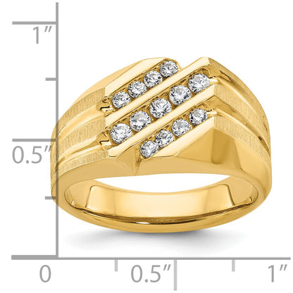 14k Yellow Gold Men's 1/2 carat Diamond Complete Ring