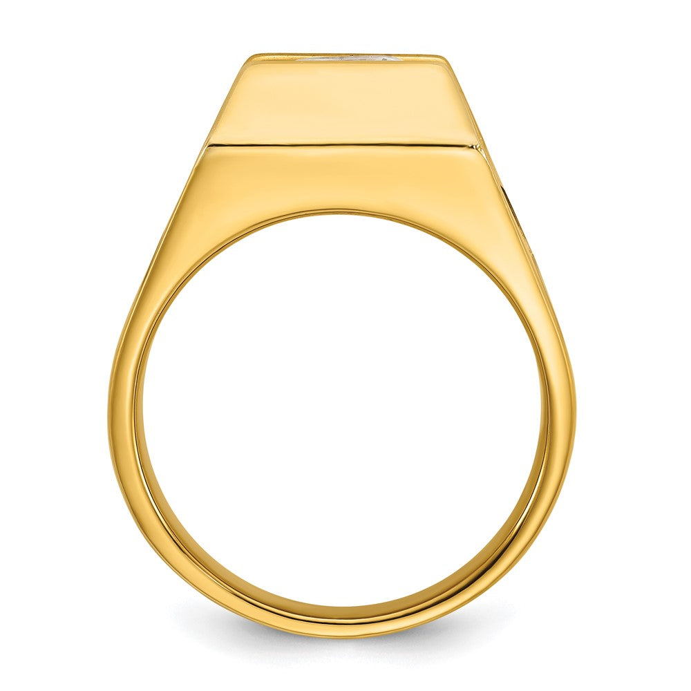 14k Yellow Gold 2 1/2 Ct. Lab Grown Diamond VS/SI+ G+ Men's Ring