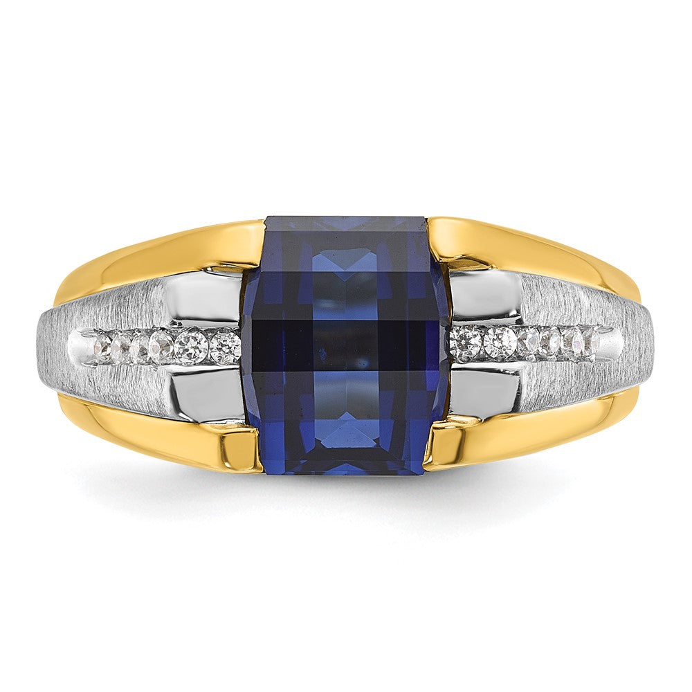 10K Two-Tone Ibgoodman Men'S Gemstone And Diamond Ring Mounting