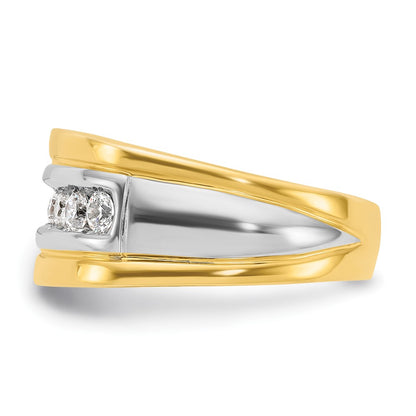 14k Two-tone Gold Men's 3/4 carat Diamond Complete Ring