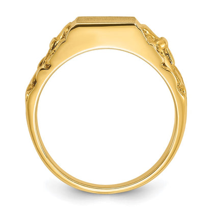 14k Yellow Gold 13x9mm Men's Signet Ring