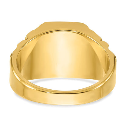 14k Yellow Gold 13x9mm Men's Signet Ring