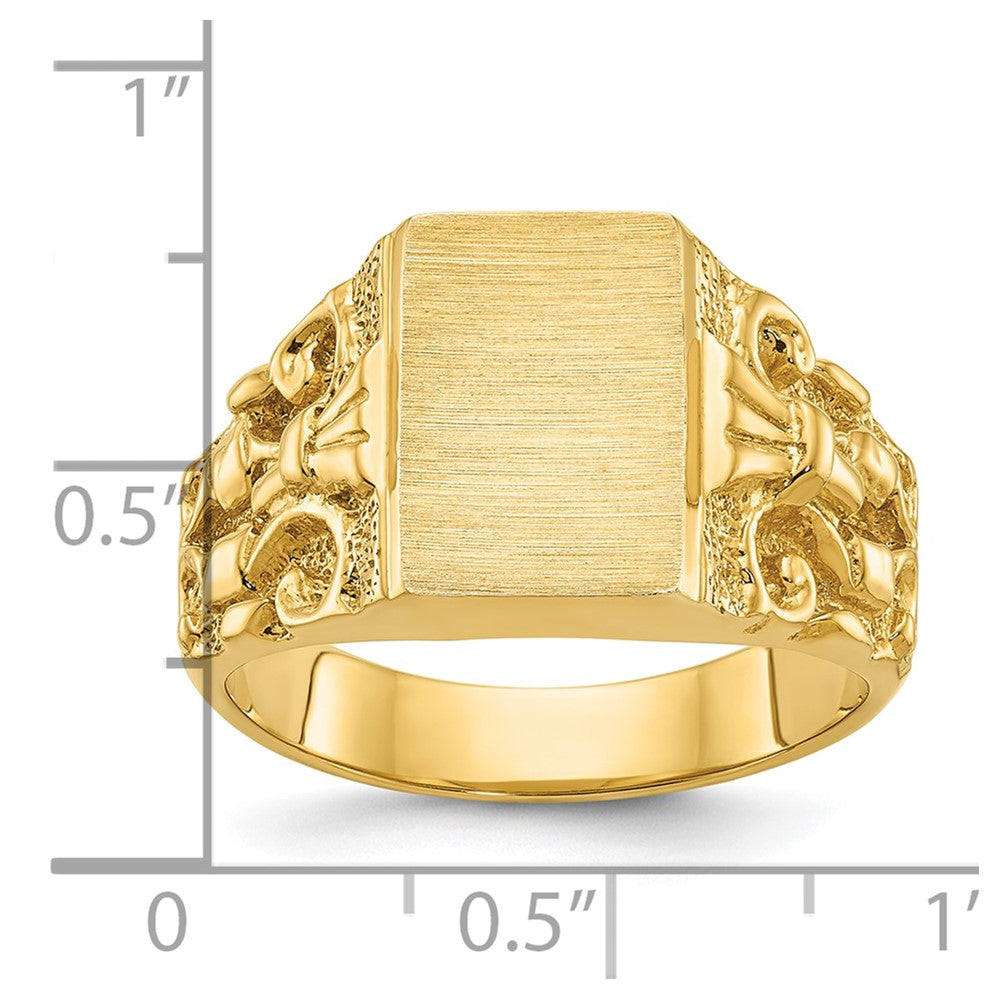 14k Yellow Gold 13x9mm Men's Signet Ring