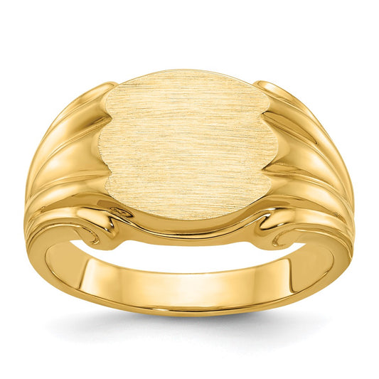14k Yellow Gold 12x10mm Men's Signet Ring