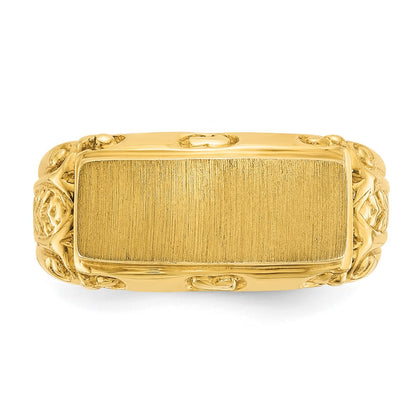 14k Yellow Gold 15x7mm Men's Signet Ring
