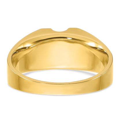 14k Two-tone Gold Men's Polished and Satin 1/4 carat Diamond Complete Ring