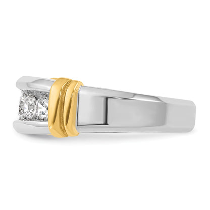 14k Two-tone Gold Men's 1 carat Diamond Complete Ring