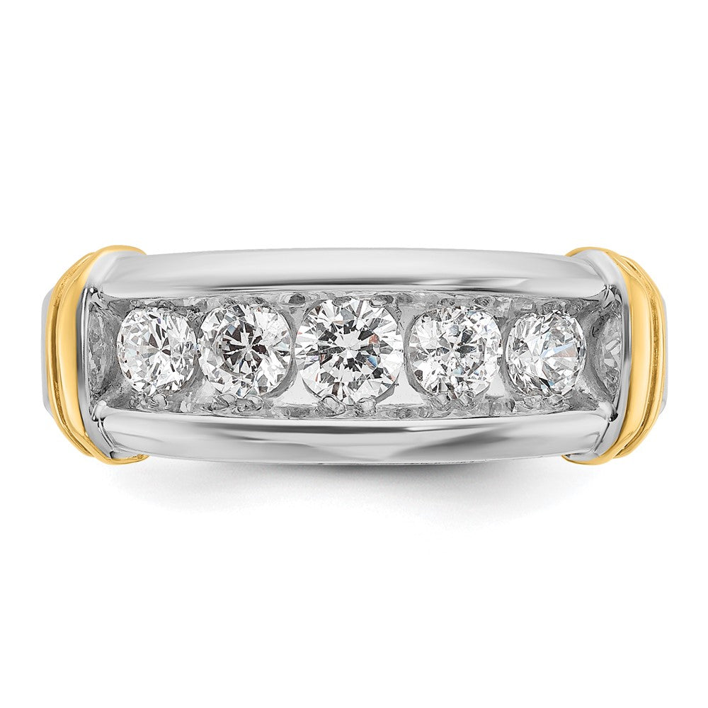 14k Two-tone Gold Men's 1 carat Diamond Complete Ring