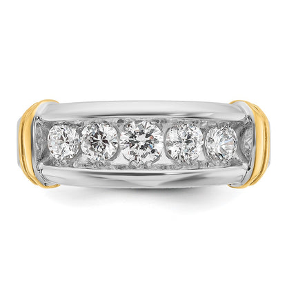 14k Two-tone Gold Men's 1 carat Diamond Complete Ring