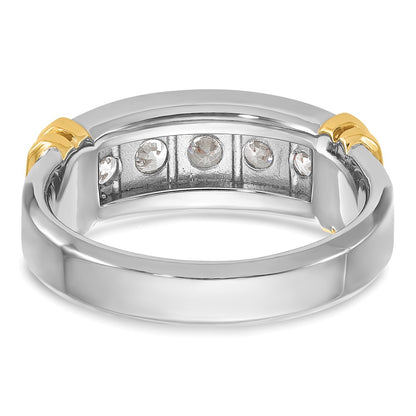 14k Two-tone Gold Men's 1 carat Diamond Complete Ring