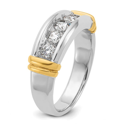 14k Two-tone Gold Men's 1 carat Diamond Complete Ring