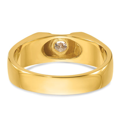 14k Yellow Gold Men's 1/3 carat Diamond Complete Ring