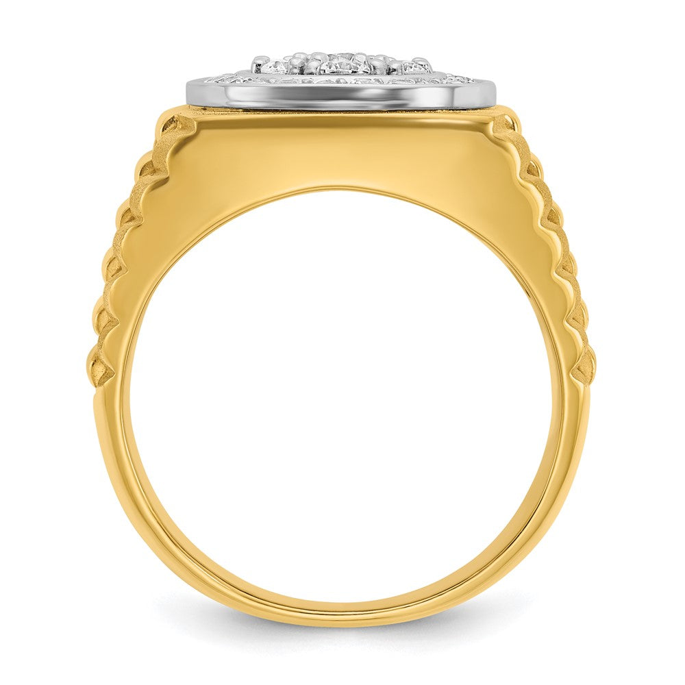 14k Two-tone Gold Men's 1 carat Diamond Complete Ring