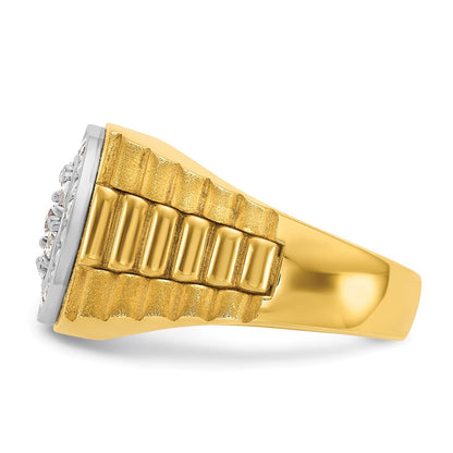 14k Two-tone Gold Men's 1 carat Diamond Complete Ring