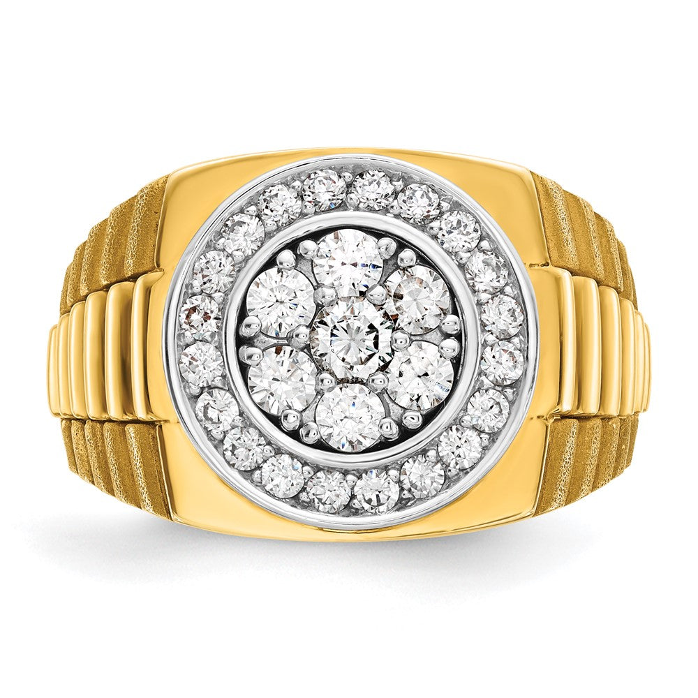 14k Two-tone Gold Men's 1 carat Diamond Complete Ring