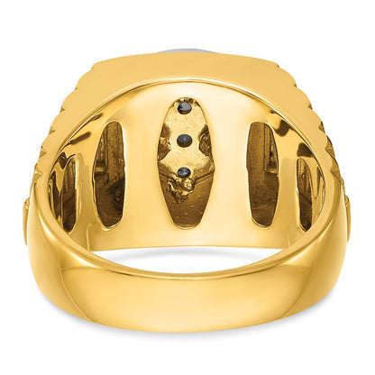 14k Two-tone Gold Men's 1 carat Diamond Complete Ring