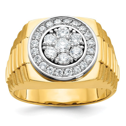 14k Two-tone Gold Men's 1 carat Diamond Complete Ring