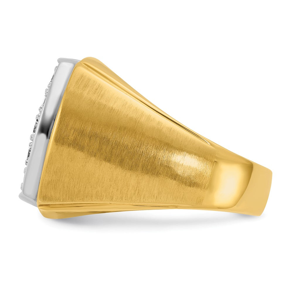 10K Two-Tone Ibgoodman Men'S Polished And Satin Cluster Ring Mounting