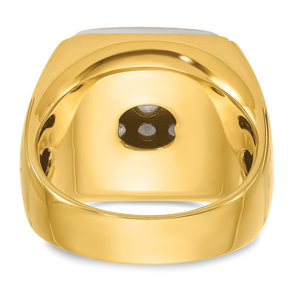 10K Two-Tone Ibgoodman Men'S Polished And Satin Cluster Ring Mounting