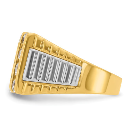 14k Two-tone Gold Men's 2 carat Diamond Complete Ring