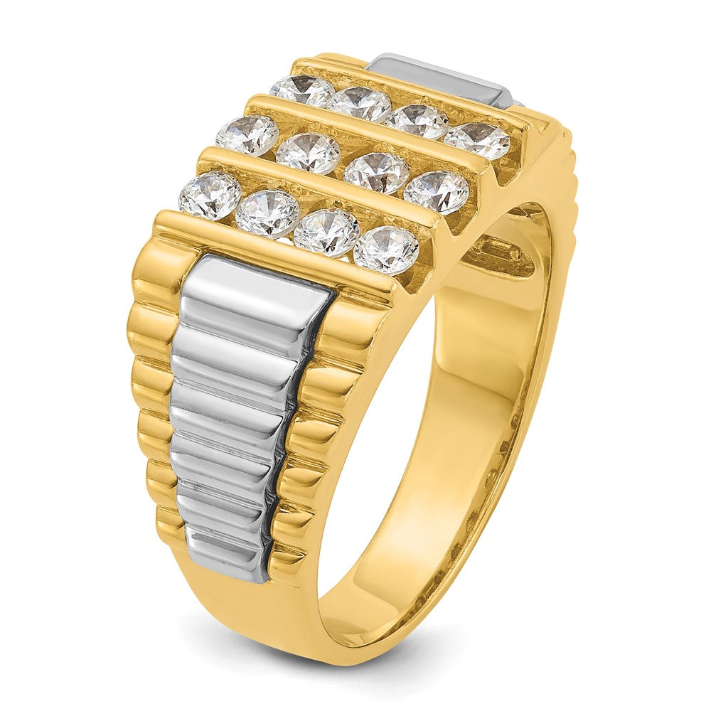 14k Two-tone Gold Men's 1 carat Diamond Complete Ring