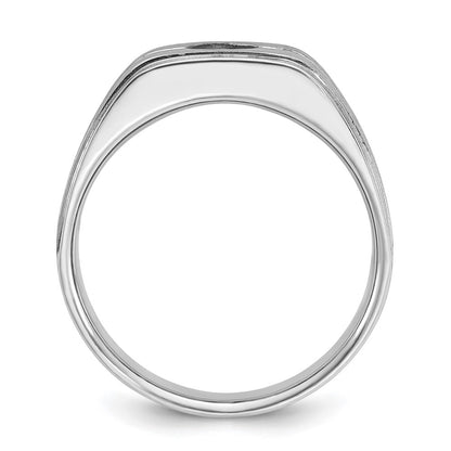 14k White Gold with Black Rhodium Men's Satin 1/5 carat Diamond Complete Ring