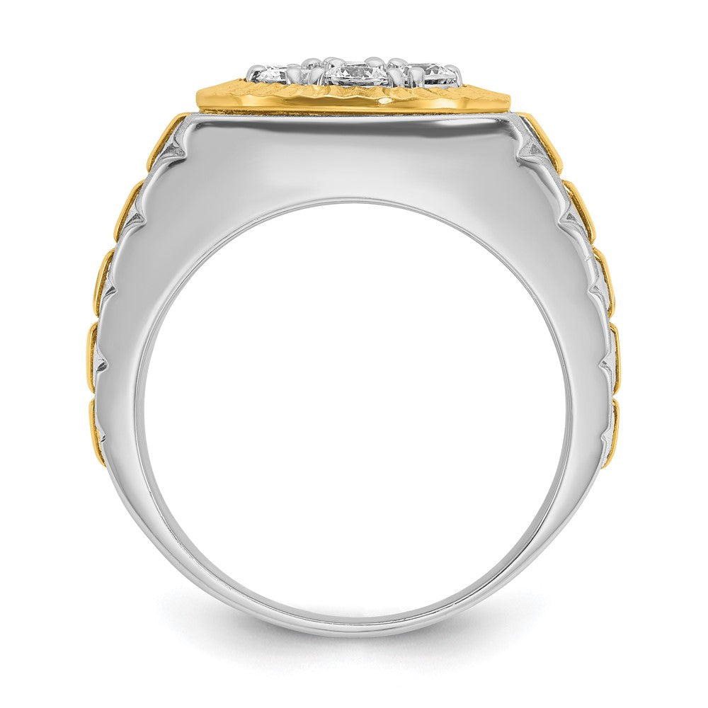 14k Two-tone Gold Men's 1 carat Diamond Complete Ring