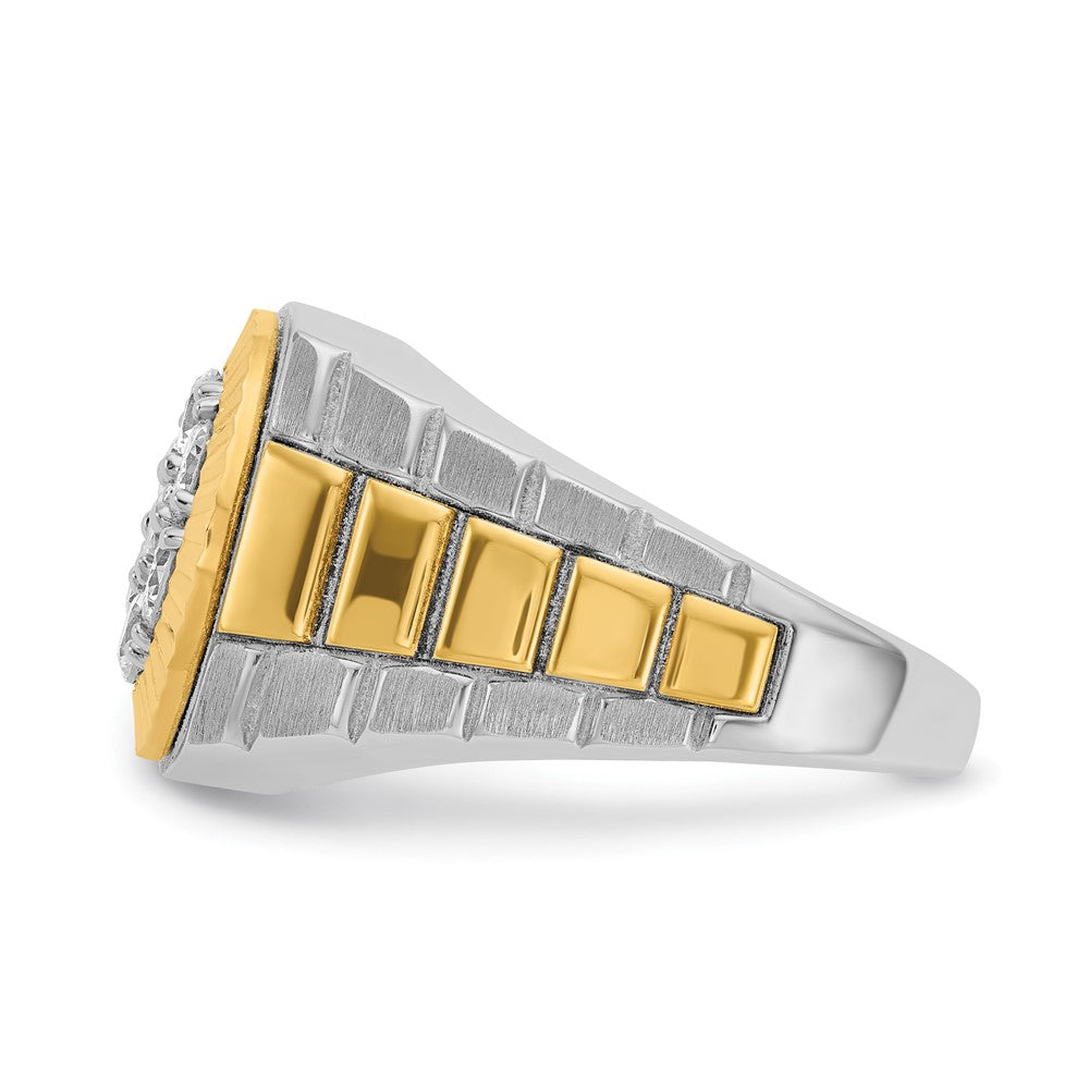 14k Two-tone Gold Men's 1 carat Diamond Complete Ring