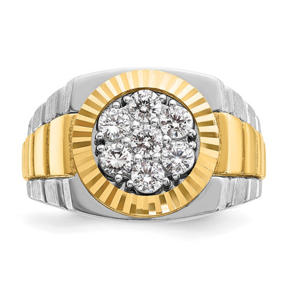 14k Two-tone Gold Men's 1 carat Diamond Complete Ring