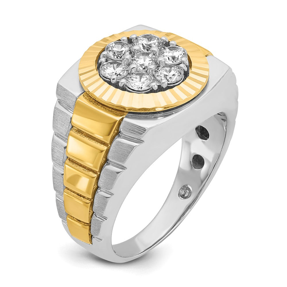 14k Two-tone Gold Men's 1 carat Diamond Complete Ring