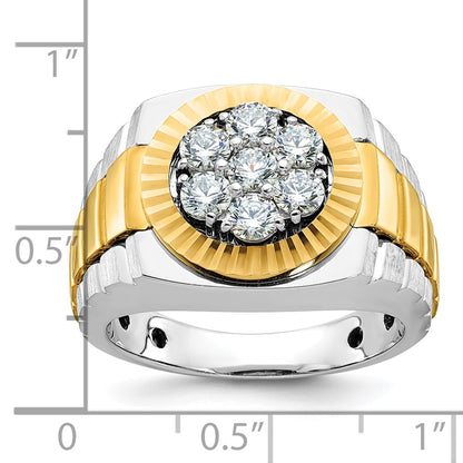 14k Two-tone Gold Men's 1 carat Diamond Complete Ring